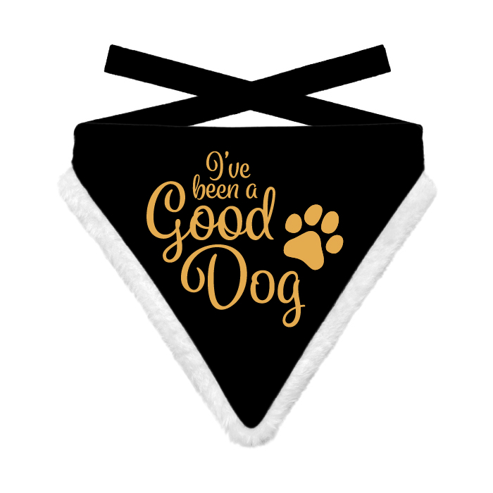 Plentygifts Xmas Hunde-Bandana "Good Dog", schwarz