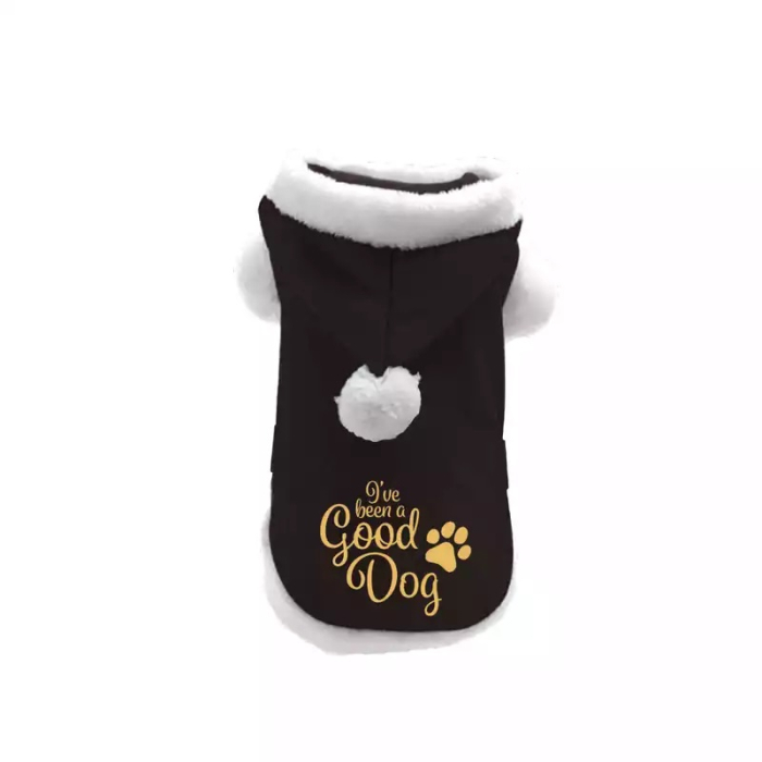 Plentygifts Weihnachtsmantel für Hunde "Good Dog", schwarz