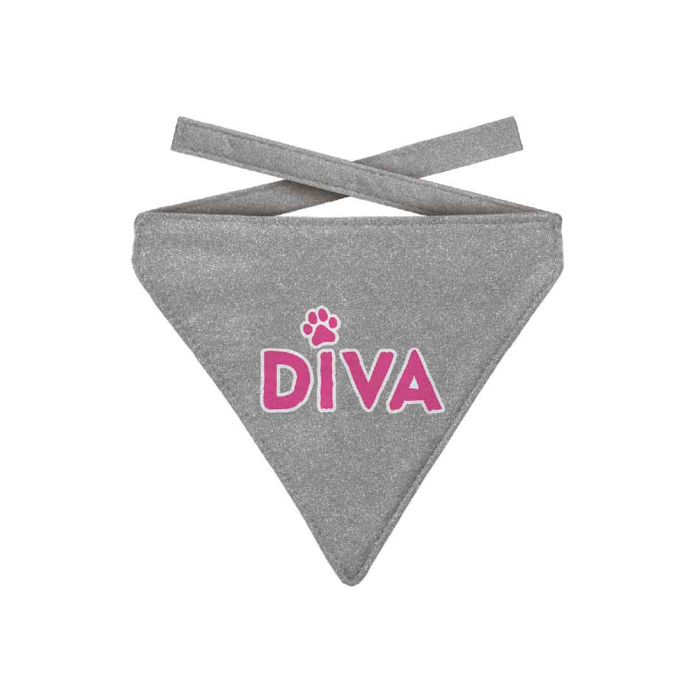 Bandana für Hunde "Diva", silber | small