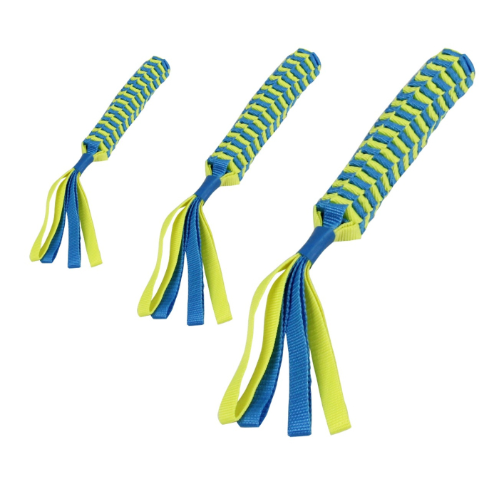 Pawise "Braided Stick" mit Seil, blau-gelb | Für Hunde