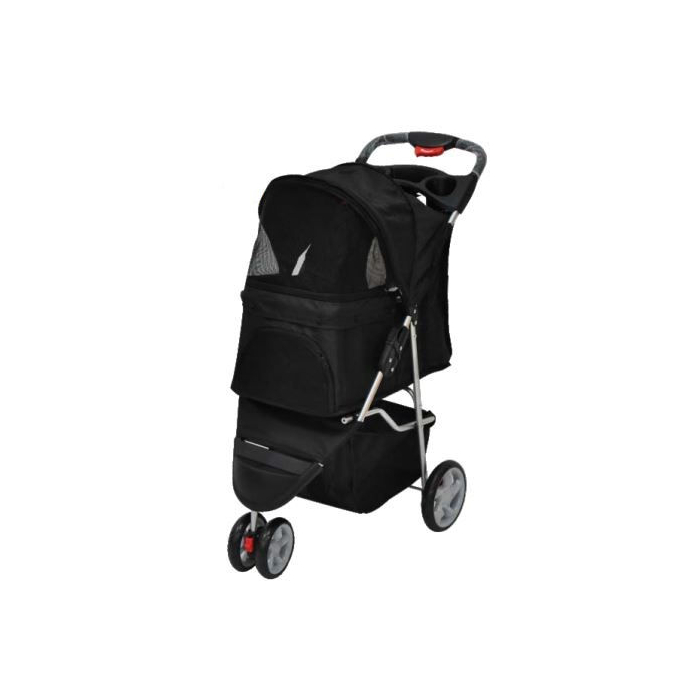 Pawise Pet Stroller / Buggy mit 3 Rädern, schwarz - 68 x 46 x 100 cm