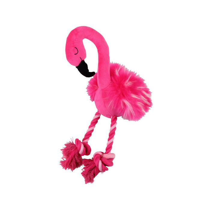 Pawise Flamingo mit Seilbeinen, pink | Für Hunde