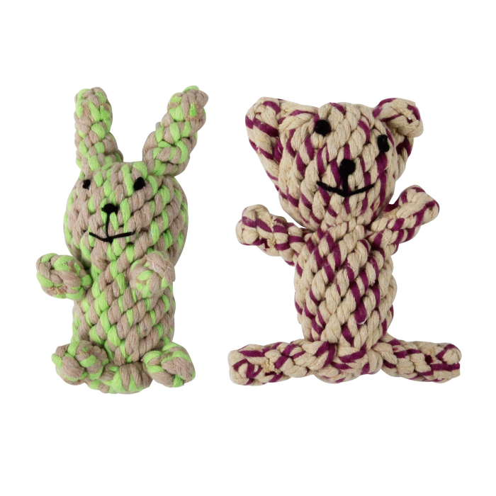 Pawise "Rope Knot" Hase oder Bär, geknotet, 14cm