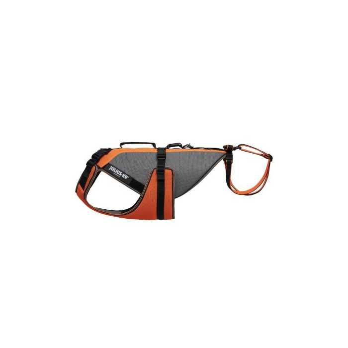 Julius-K9 4-in-1 Hundeweste für Hunde, UV-orange-grau