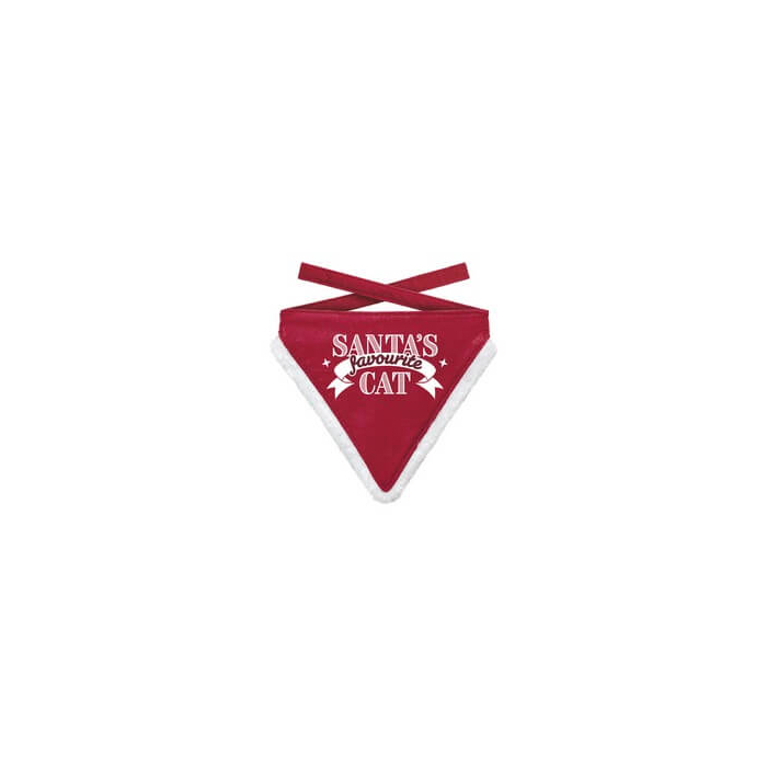 Katzen-Bandana Xmas "Santa's favourite Cat" rot 