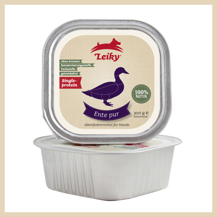 Leiky Hunde-Nassfutter Ente pur 300g