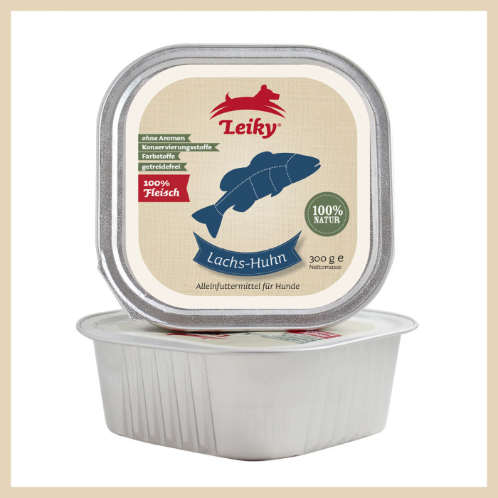 Leiky Hunde-Nassfutter Lachs-Huhn pur 300g