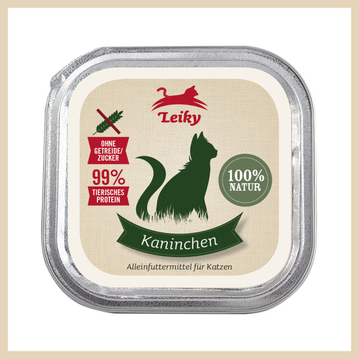 Leiky Katzen-Nassfutter Kaninchen 100g