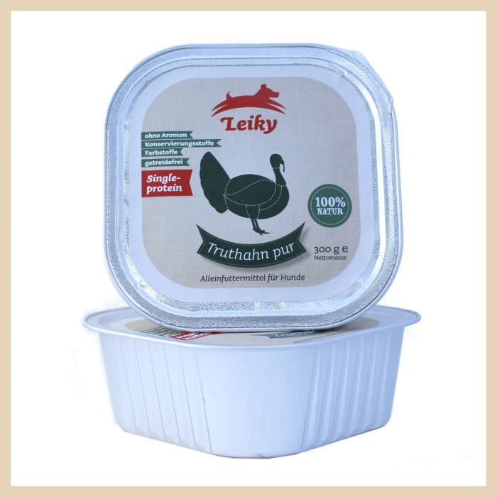 Leiky Hunde-Nassfutter Truthahn pur 300g