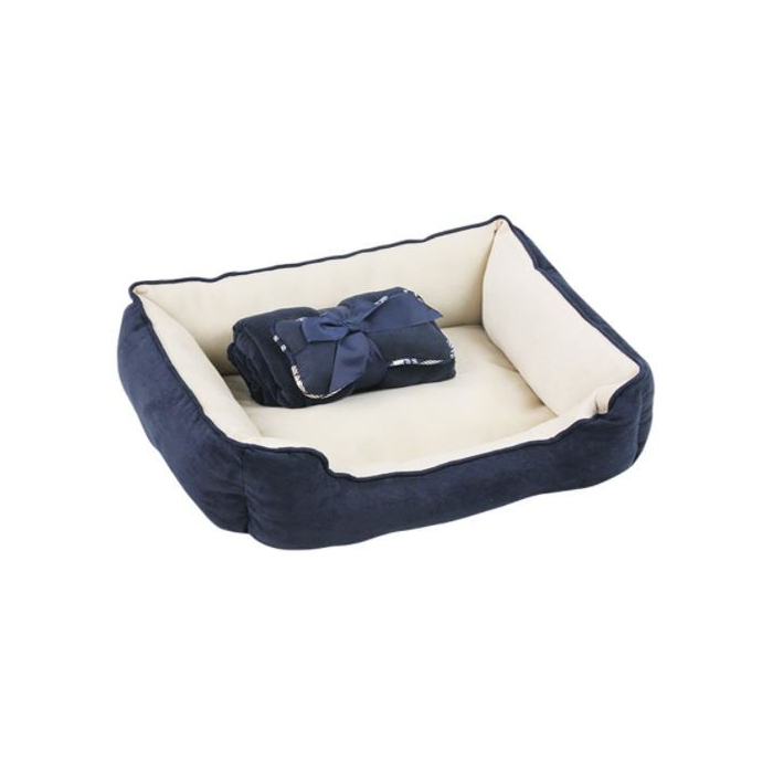 Pawise 3-in-1 Haustierbett, Hundedecke + Knochen, 56x45x16cm - blau