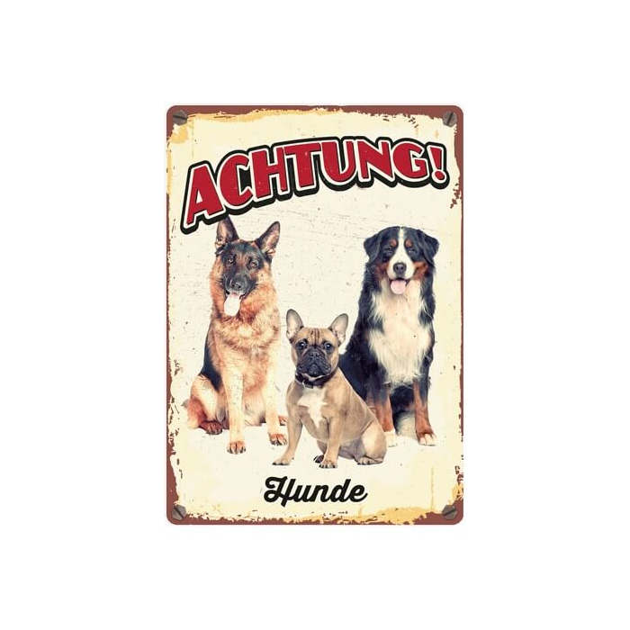 Warnschild "Achtung Hunde", 21x15cm