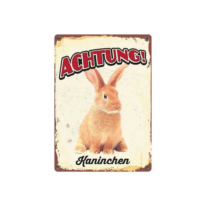 Warnschild "Achtung Kaninchen", 21x15cm