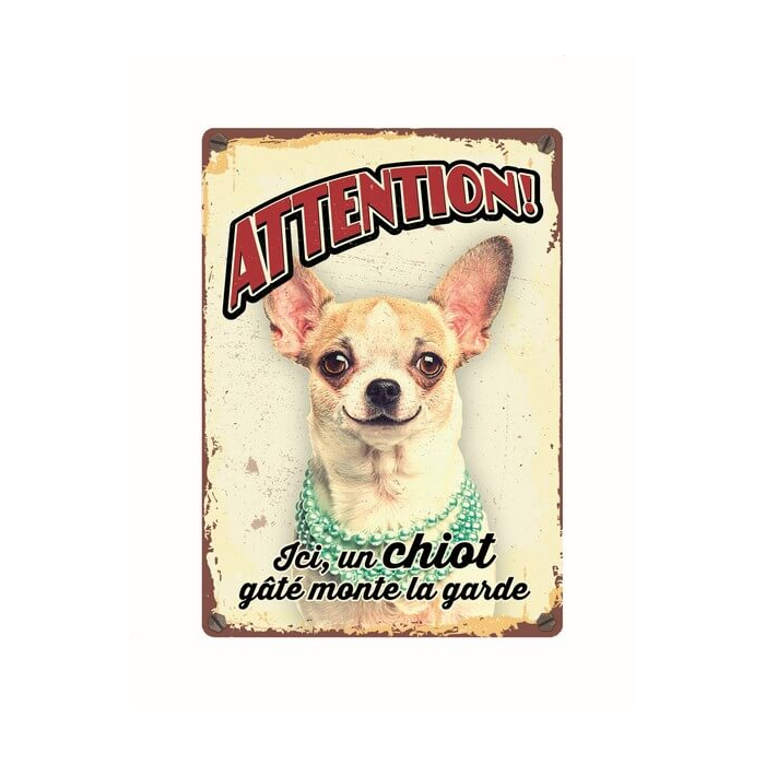 Warnschild "Attention…chiot", 21x15cm