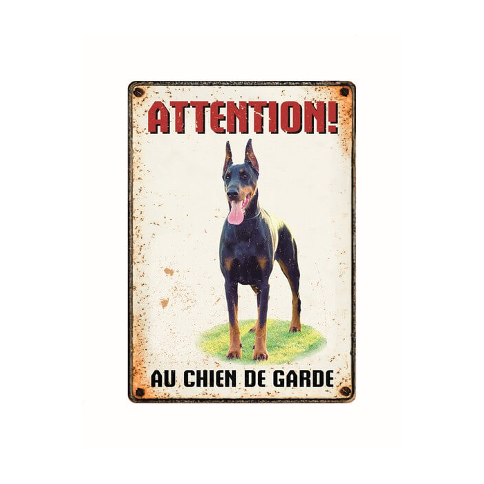 Warnschild Dobermann Attention au chien de garde