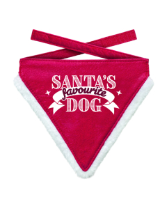 Plentygifts Xmas Hunde-Bandana "Favourite Dog", rot