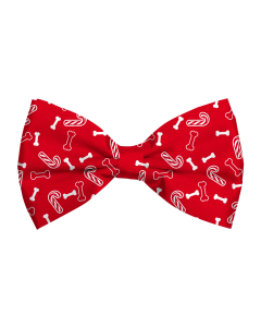 Plentygifts Xmas Hunde-Fliege "Bones Candy", rot