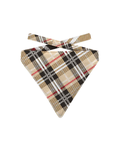 Bandana für Hunde "Checked Pattern", beige-schwarz | small
