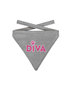 Bandana für Hunde "Diva", silber | small