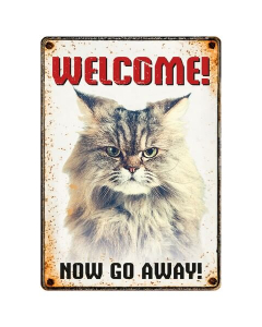 Blechschild "Now go away", 21x15cm