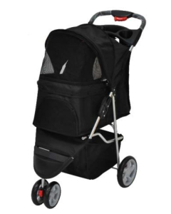 Pawise Pet Stroller / Buggy mit 3 Rädern, schwarz - 68 x 46 x 100 cm