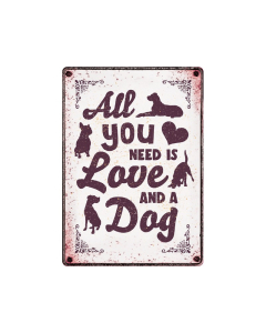 Dekoschild "All You Need is a...Dog", 21x15cm
