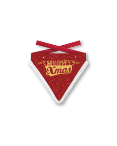 Katzen-Bandana Meowy Xmas Glitter, rot