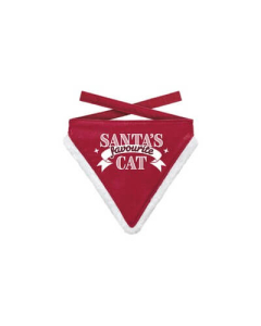 Katzen-Bandana Xmas "Santa's favourite Cat" rot 