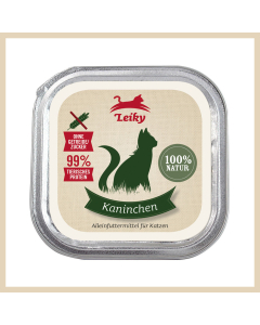 Leiky Katzen-Nassfutter Kaninchen 100g