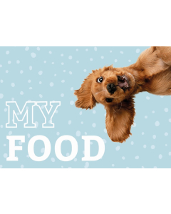 Napfunterlage "My Food" mit Hundewelpen, blau
