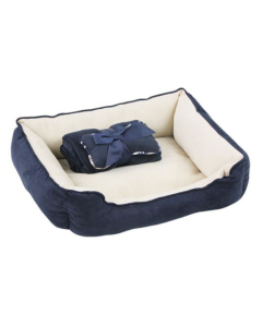 Pawise 3-in-1 Haustierbett, Hundedecke + Knochen, 56x45x16cm - blau