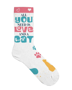 Socken "All you need is Love and a Cat"