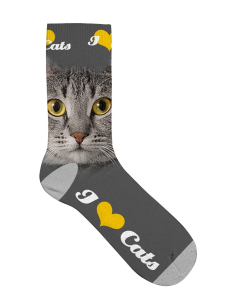 Socken "I love Cats", grau