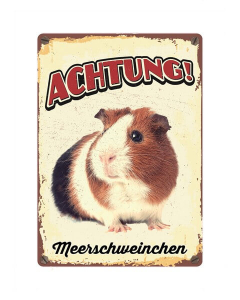 Warnschild "Achtung Meerschweinchen", 21x15cm