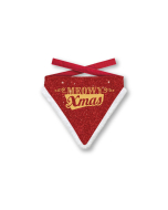 Katzen-Bandana Meowy Xmas Glitter, rot