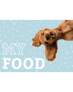 Napfunterlage "My Food" mit Hundewelpen, blau
