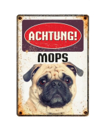 Warnschild "Achtung Mops", 21x15cm